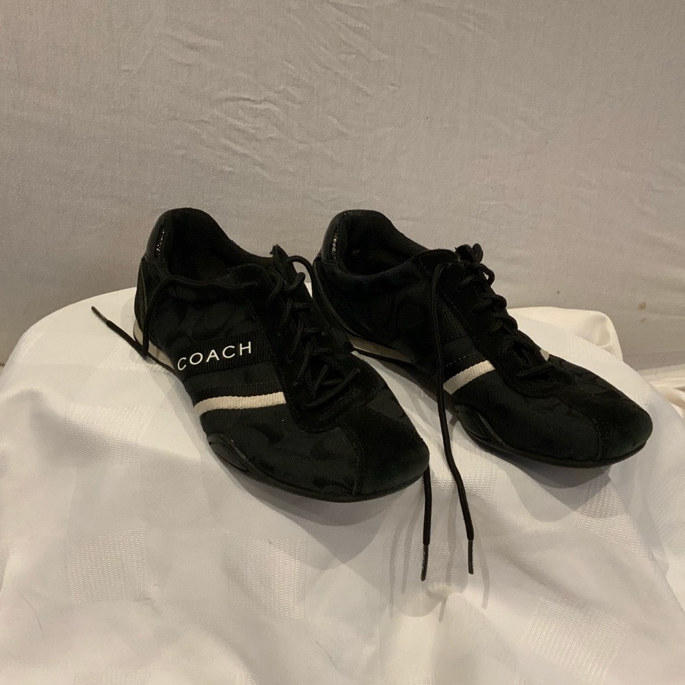 EUC-Coach black and white lace up sneakers - Picture 3 of 8